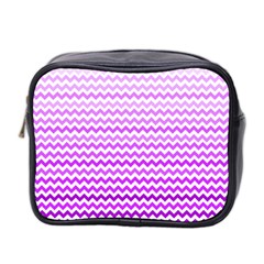 Purple Gradient Chevron Mini Toiletries Bag 2-side