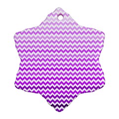 Purple Gradient Chevron Snowflake Ornament (2-side)