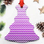 Purple Gradient Chevron Christmas Tree Ornament (2 Sides) Front