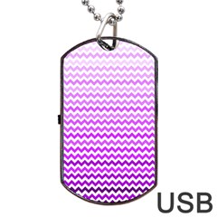 Purple Gradient Chevron Dog Tag Usb Flash (one Side) by CraftyLittleNodes