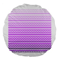 Purple Gradient Chevron Large 18  Premium Round Cushions by CraftyLittleNodes