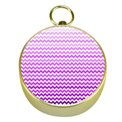 Purple Gradient Chevron Gold Compasses