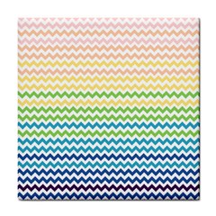 Pastel Gradient Rainbow Chevron Tile Coasters