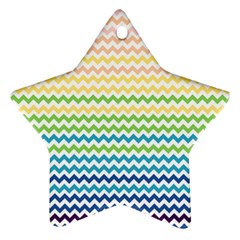 Pastel Gradient Rainbow Chevron Ornament (star) 