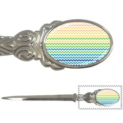 Pastel Gradient Rainbow Chevron Letter Openers