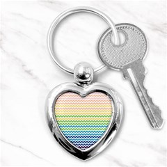 Pastel Gradient Rainbow Chevron Key Chains (heart) 