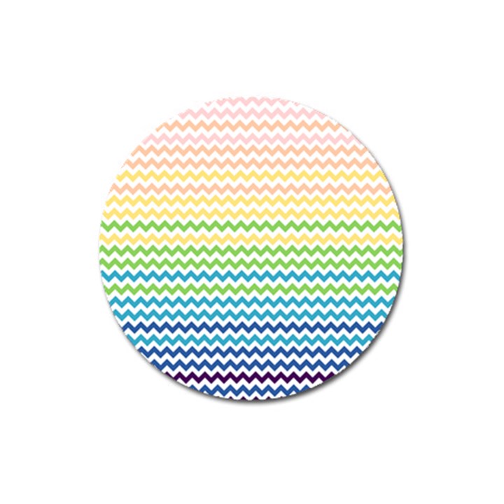 Pastel Gradient Rainbow Chevron Magnet 3  (Round)