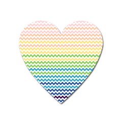 Pastel Gradient Rainbow Chevron Heart Magnet