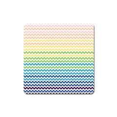 Pastel Gradient Rainbow Chevron Square Magnet