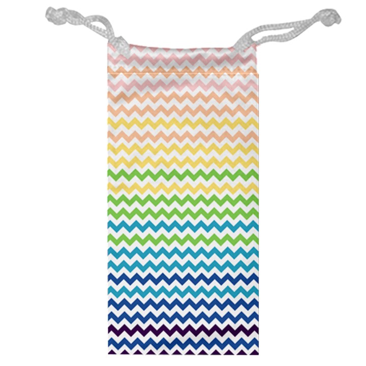 Pastel Gradient Rainbow Chevron Jewelry Bags