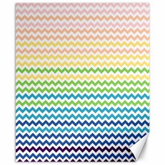 Pastel Gradient Rainbow Chevron Canvas 8  X 10 