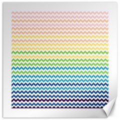 Pastel Gradient Rainbow Chevron Canvas 16  X 16  