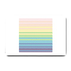 Pastel Gradient Rainbow Chevron Small Doormat 