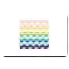 Pastel Gradient Rainbow Chevron Large Doormat 