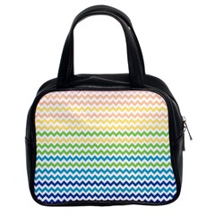 Pastel Gradient Rainbow Chevron Classic Handbags (2 Sides)