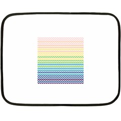 Pastel Gradient Rainbow Chevron Double Sided Fleece Blanket (mini) 