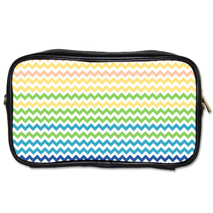 Pastel Gradient Rainbow Chevron Toiletries Bags 2-Side