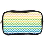 Pastel Gradient Rainbow Chevron Toiletries Bags 2-Side Back