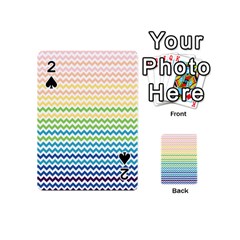 Pastel Gradient Rainbow Chevron Playing Cards 54 (mini)  by CraftyLittleNodes