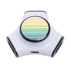 Pastel Gradient Rainbow Chevron 3-port Usb Hub