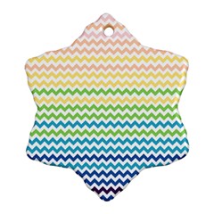 Pastel Gradient Rainbow Chevron Ornament (snowflake)  by CraftyLittleNodes