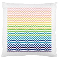 Pastel Gradient Rainbow Chevron Large Cushion Cases (one Side) 