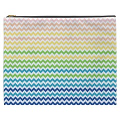 Pastel Gradient Rainbow Chevron Cosmetic Bag (xxxl) 