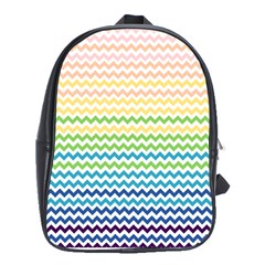 Pastel Gradient Rainbow Chevron School Bags (xl)  by CraftyLittleNodes