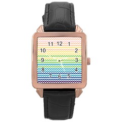 Pastel Gradient Rainbow Chevron Rose Gold Watches by CraftyLittleNodes