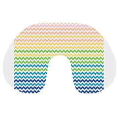 Pastel Gradient Rainbow Chevron Travel Neck Pillows by CraftyLittleNodes