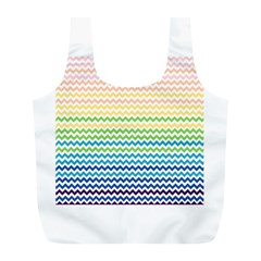 Pastel Gradient Rainbow Chevron Full Print Recycle Bags (l) 