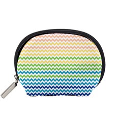 Pastel Gradient Rainbow Chevron Accessory Pouches (small) 