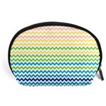 Pastel Gradient Rainbow Chevron Accessory Pouches (Large)  Front