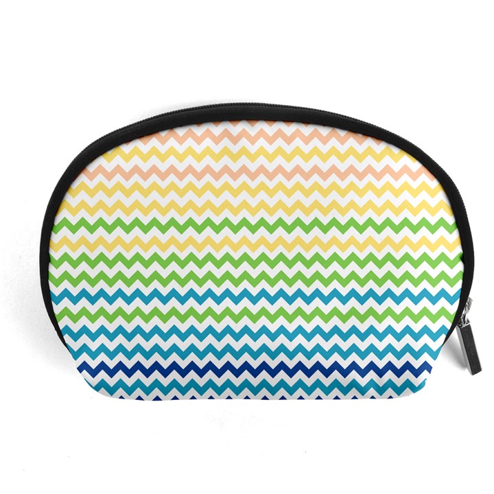 Pastel Gradient Rainbow Chevron Accessory Pouches (Large) 