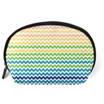 Pastel Gradient Rainbow Chevron Accessory Pouches (Large)  Back