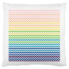 Pastel Gradient Rainbow Chevron Large Flano Cushion Cases (one Side) 