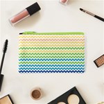 Pastel Gradient Rainbow Chevron Cosmetic Bag (XS) Front