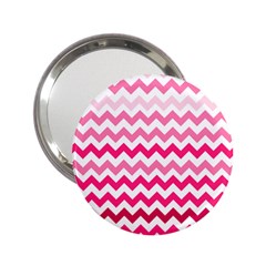 Pink Gradient Chevron Large 2 25  Handbag Mirrors by CraftyLittleNodes