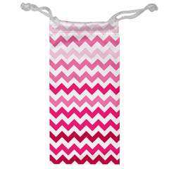 Pink Gradient Chevron Large Jewelry Bags