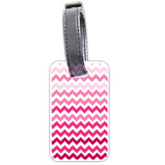 Pink Gradient Chevron Large Luggage Tags (one Side)  by CraftyLittleNodes