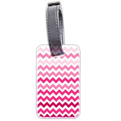 Pink Gradient Chevron Large Luggage Tags (two Sides) by CraftyLittleNodes