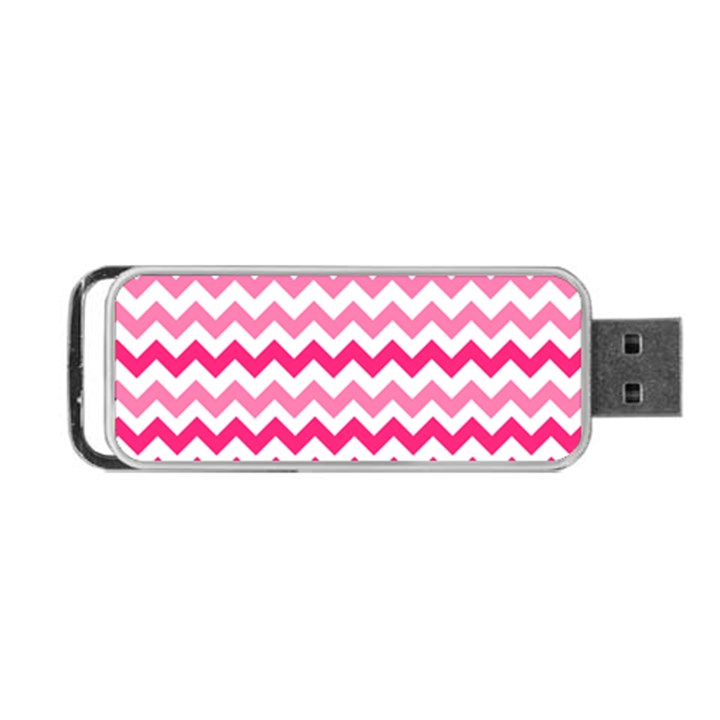 Pink Gradient Chevron Large Portable USB Flash (One Side)