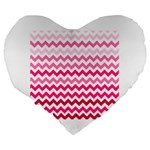 Pink Gradient Chevron Large Large 19  Premium Flano Heart Shape Cushions Back