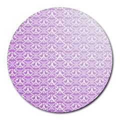 Purple Damask Gradient Round Mousepads