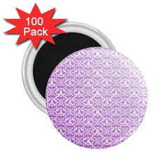 Purple Damask Gradient 2 25  Magnets (100 Pack) 