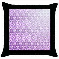 Purple Damask Gradient Throw Pillow Cases (black)