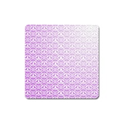 Purple Damask Gradient Square Magnet