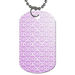 Purple Damask Gradient Dog Tag (two Sides)