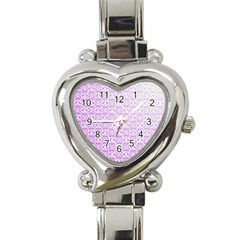 Purple Damask Gradient Heart Italian Charm Watch