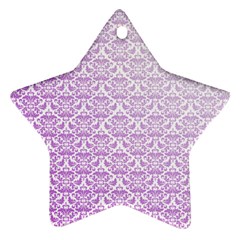 Purple Damask Gradient Star Ornament (two Sides)  by CraftyLittleNodes